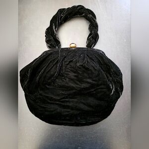 Vintage - Avon NWOT  Black Velvet Sack Style Handbag